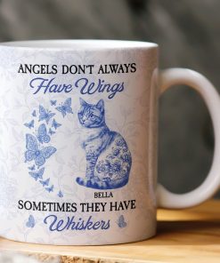 Angels Don't Always Have Wings Cat Toile De Jouy Style - Personalized Mug