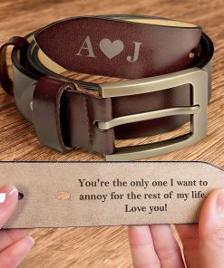 Anniversary Gift Secret Message For Him - Personalized Engraved Leather Belt