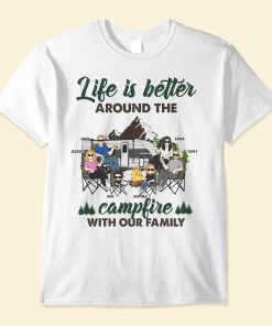 Around The Campfire With Our Family - Personalized Shirt