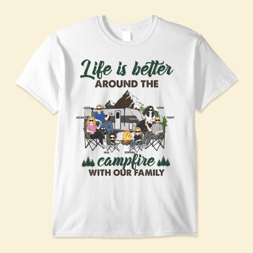 Around The Campfire With Our Family - Personalized Shirt