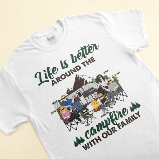 Around The Campfire With Our Family - Personalized Shirt - Image 3