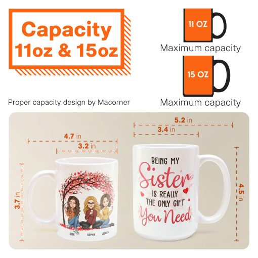 Being My Sister Is The Only Gift You Need - Personalized Mug - Image 6