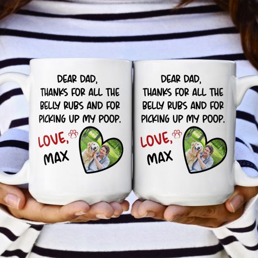 Belly Rubs And Picking Up Poop - Personalized Photo Mug - Image 5