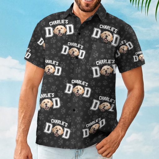 Best Dog Dad - Personalized Photo Hawaiian Shirt - Image 2