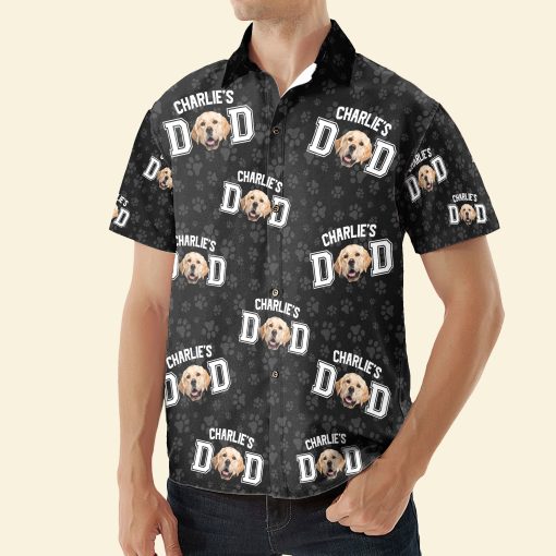 Best Dog Dad - Personalized Photo Hawaiian Shirt - Image 4