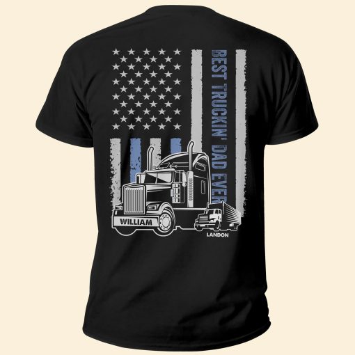 Best Truckin' Dad Ever - Personalized Shirt - Image 2