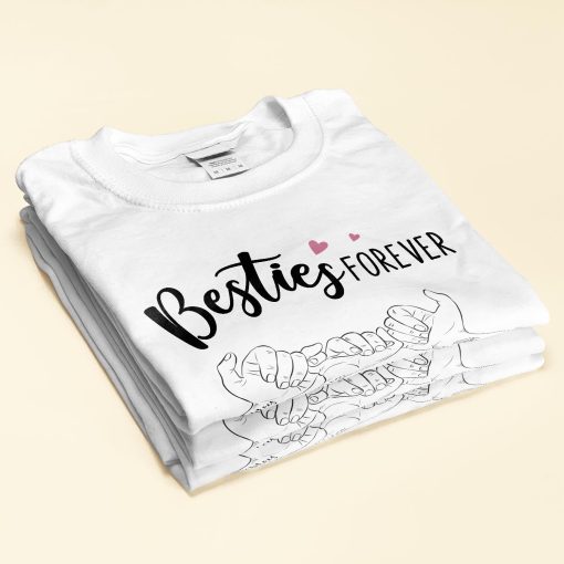 Besties Forever Pinky Promise - Personalized Shirt - Anniversary, Birthday Gift For Besties, Friends, BFF, Girl Crew - Image 2