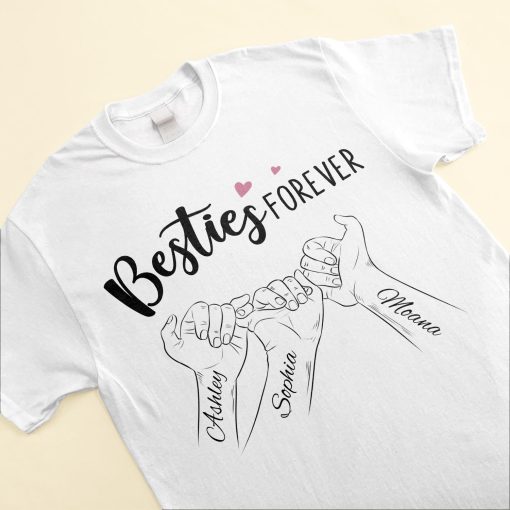 Besties Forever Pinky Promise - Personalized Shirt - Anniversary, Birthday Gift For Besties, Friends, BFF, Girl Crew - Image 3