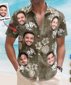 Camo Tropical Beach Pattern Hawaii Aloha Shirts - Custom Photo Hawaiian Shirts
