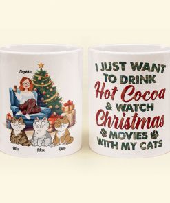 Cocoa, Christmas Movies & My Cat - Personalized Mug