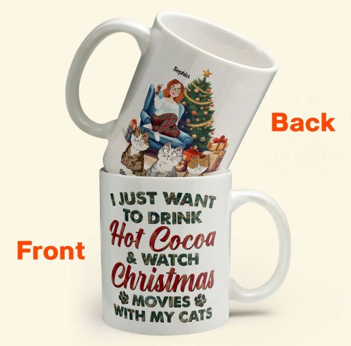 Cocoa, Christmas Movies & My Cat - Personalized Mug - Image 2