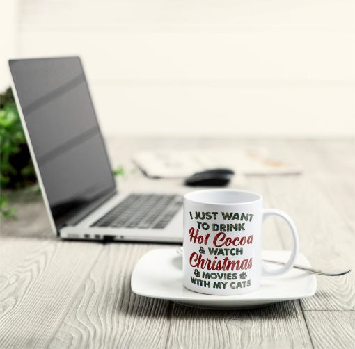 Cocoa, Christmas Movies & My Cat - Personalized Mug - Image 3