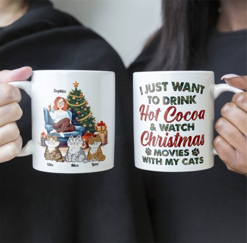Cocoa, Christmas Movies & My Cat - Personalized Mug - Image 4