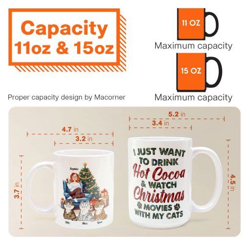 Cocoa, Christmas Movies & My Cat - Personalized Mug - Image 6