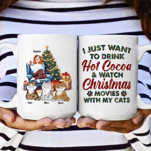 Cocoa, Christmas Movies & My Cat - Personalized Mug - Image 8