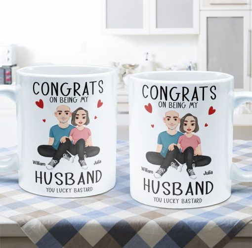Congrats On Being My Husband New Version - Personalized Mug - Image 5