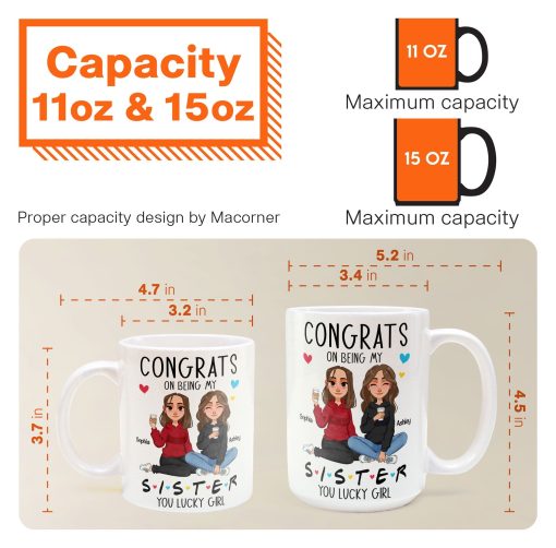 Congrats On Being My Sister - New Version - Personalized Mug - Image 6