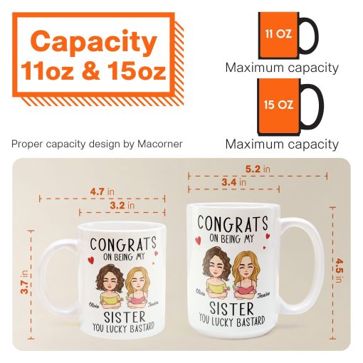 Congrats On Being My Sister - Personalized Mug - Image 6