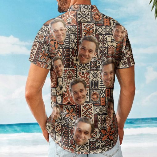 Custom Face Funny Photo Hawaii Tribal For Men, Women - Custom Photo Hawaiian Shirts - Image 2