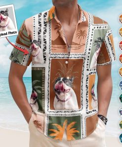 Custom Face Funny Photo Retro Tropical Palm Trees For Men, Women - Custom Photo Hawaiian Shirts