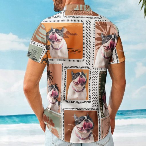 Custom Face Funny Photo Retro Tropical Palm Trees For Men, Women - Custom Photo Hawaiian Shirts - Image 4