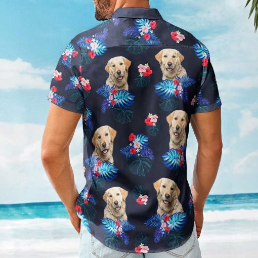 Custom Face Funny Photo Tropical Hibiscus Aloha For Dogs, Cats Lovers - Custom Photo Hawaiian Shirts - Image 4