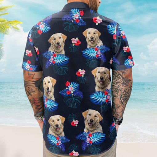 Custom Face Funny Photo Tropical Hibiscus Aloha For Dogs, Cats Lovers - Custom Photo Hawaiian Shirts - Image 5