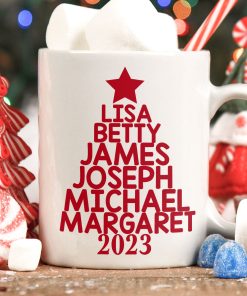 Custom Family Name Christmas Tree - Personalized Mug