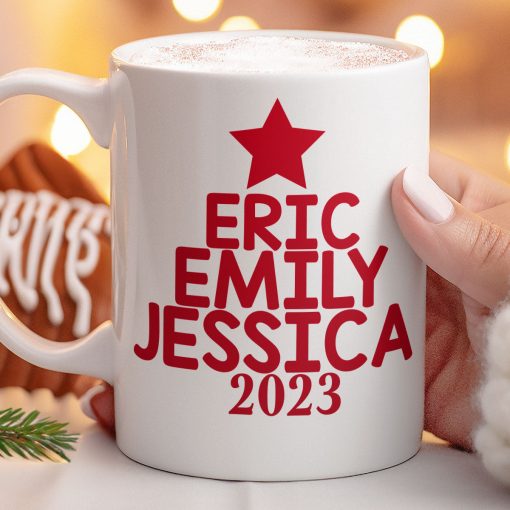 Custom Family Name Christmas Tree - Personalized Mug - Image 2
