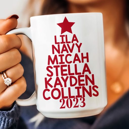 Custom Family Name Christmas Tree - Personalized Mug - Image 3