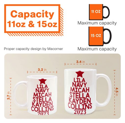 Custom Family Name Christmas Tree - Personalized Mug - Image 4