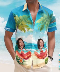 Custom Funny Face Hula Dancing Gift For Men Women - Custom Photo Hawaiian Shirts
