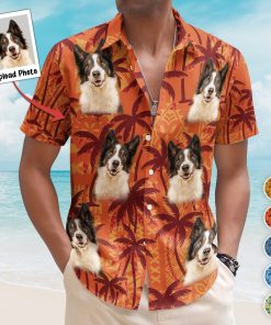 Custom Pet Funny Photo With Tropical Palm Trees - Custom Photo Hawaiian Shirts