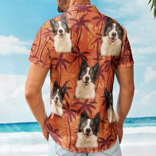 Custom Pet Funny Photo With Tropical Palm Trees - Custom Photo Hawaiian Shirts - Image 4