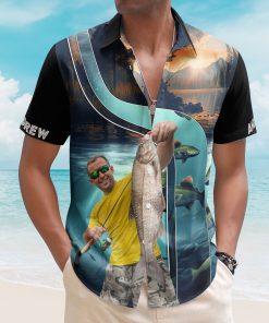 Custom Photo Fishing Bass Fish For Men Husband - Custom Photo Hawaiian Shirt
