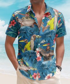 Custom Photo Fishing Bass Fish For Men, Husband - Custom Photo Hawaiian Shirt