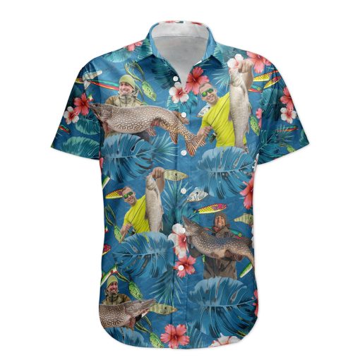 Custom Photo Fishing Bass Fish For Men, Husband - Custom Photo Hawaiian Shirt - Image 6