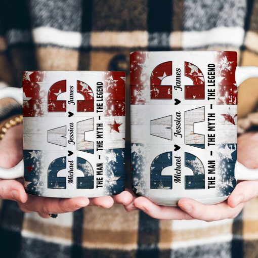 Dad. The Man. The Myth. The Legend - Personalized Mug - Image 3