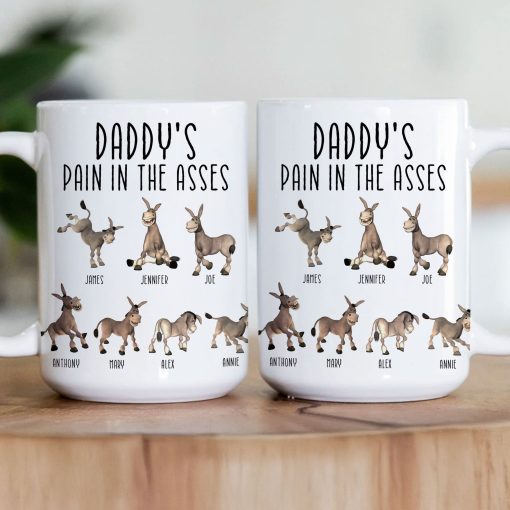 Daddy's Pain In The Asses - Funny Gifts For Mommy, Daddy - Personalized Mug - Image 2