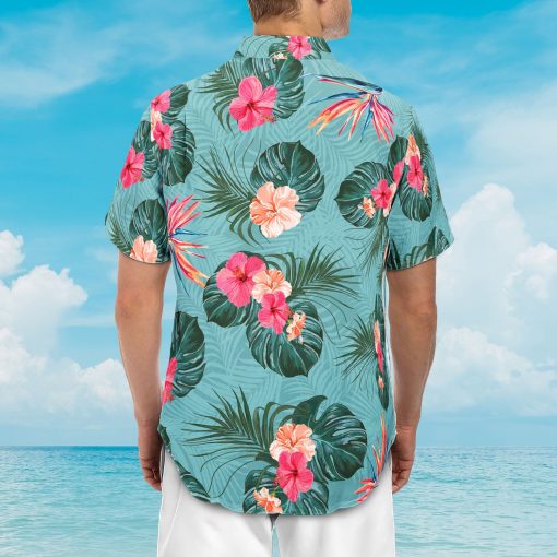 Dog Cat Pet Lovers Tropical Flower Leaf Summer Paradise - Personalized Hawaiian Shirt - Image 4