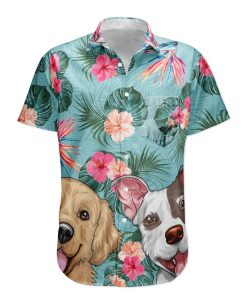 Dog Cat Pet Lovers Tropical Flower Leaf Summer Paradise - Personalized Hawaiian Shirt
