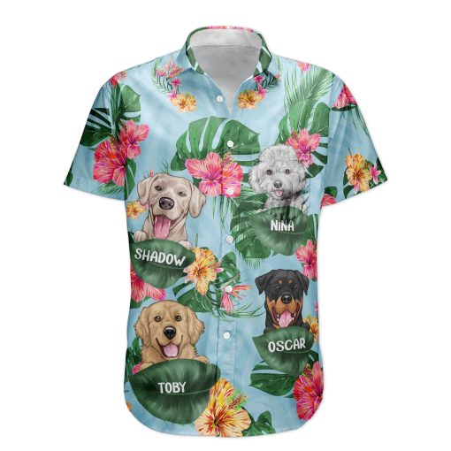 Dog Dad Cat Dad Pet Lovers Tropical Summer - Personalized Hawaiian Shirt - Image 2