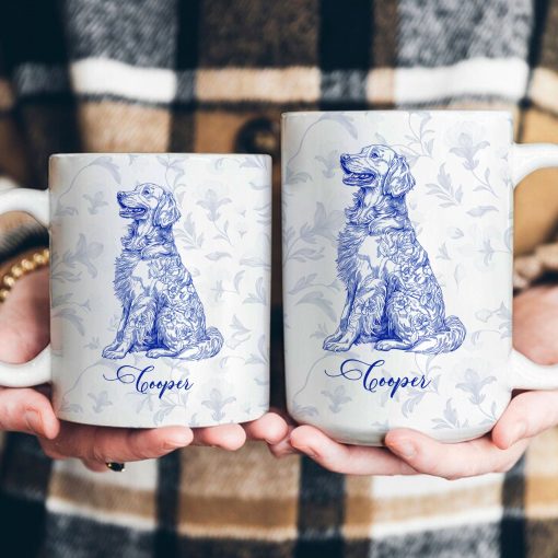 Dog Lover French Style Gift Toile De Jouy Chinoiseries - Personalized Mug - Image 4