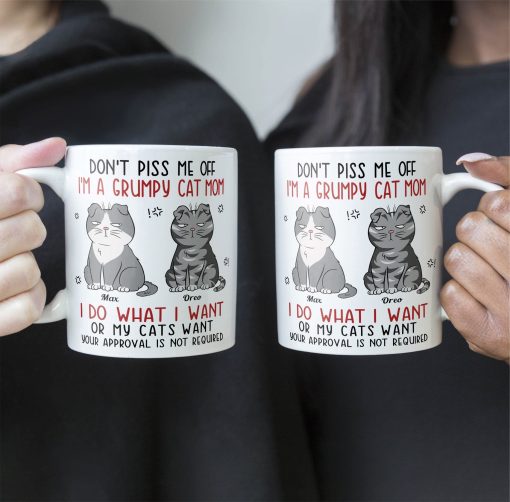 Don't Piss Me Off I'm A Grumpy Cat Mom/ Cat Dad - Personalized Mug - Image 5