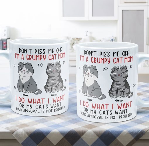 Don't Piss Me Off I'm A Grumpy Cat Mom/ Cat Dad - Personalized Mug - Image 6