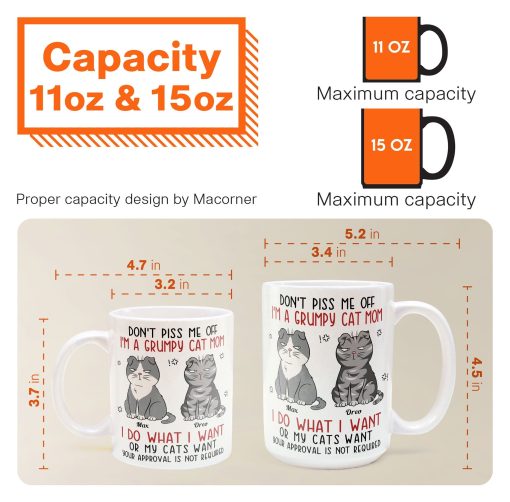 Don't Piss Me Off I'm A Grumpy Cat Mom/ Cat Dad - Personalized Mug - Image 9