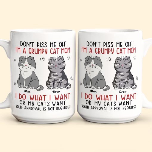 Don't Piss Me Off I'm A Grumpy Cat Mom/ Cat Dad - Personalized Mug - Image 2