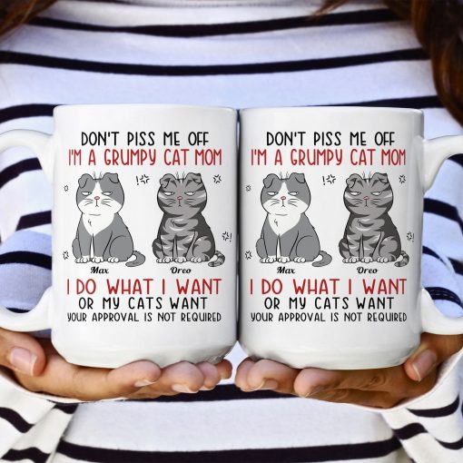 Don't Piss Me Off I'm A Grumpy Cat Mom/ Cat Dad - Personalized Mug - Image 7