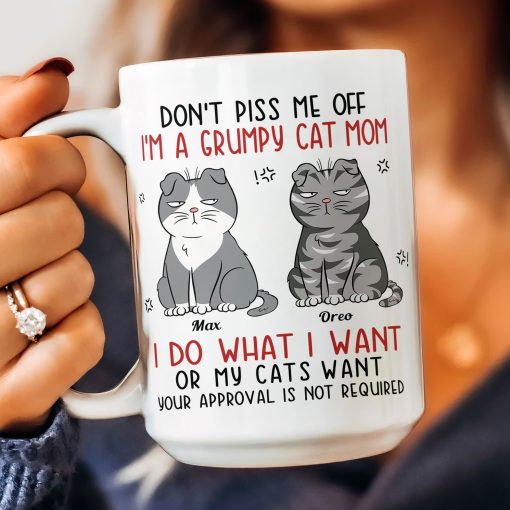 Don't Piss Me Off I'm A Grumpy Cat Mom/ Cat Dad - Personalized Mug - Image 8