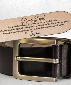 Father Of The Bride Always Your Little Girl - Personalized Engraved Leather Belt